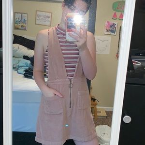 Rose gold jumpsuit skirt with top